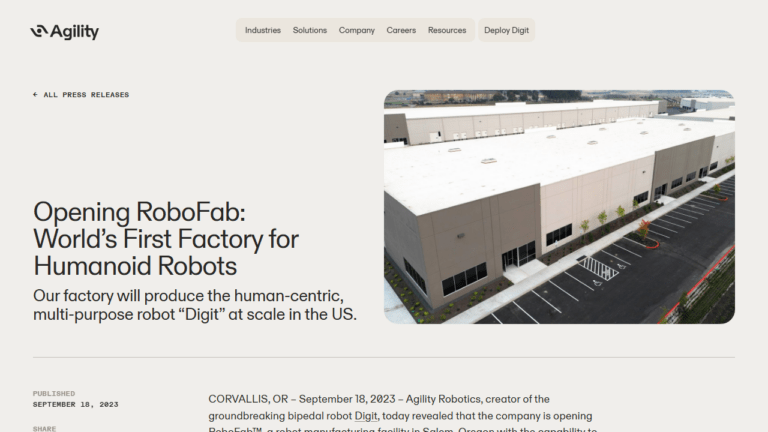 Agility Robotics RoboFab 분석: Digit 상용화가 보여주는 로봇 대량생산의 현실