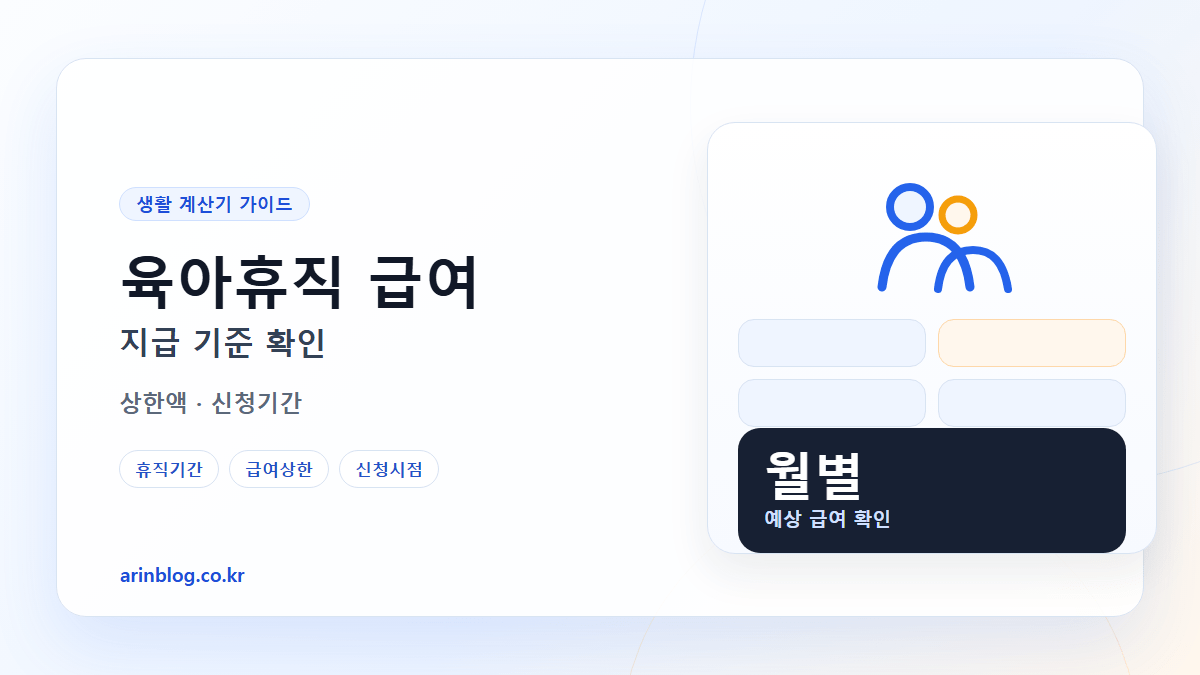 육아휴직 급여 계산 기준과 신청 전 확인사항 핵심 요약 가로형 썸네일