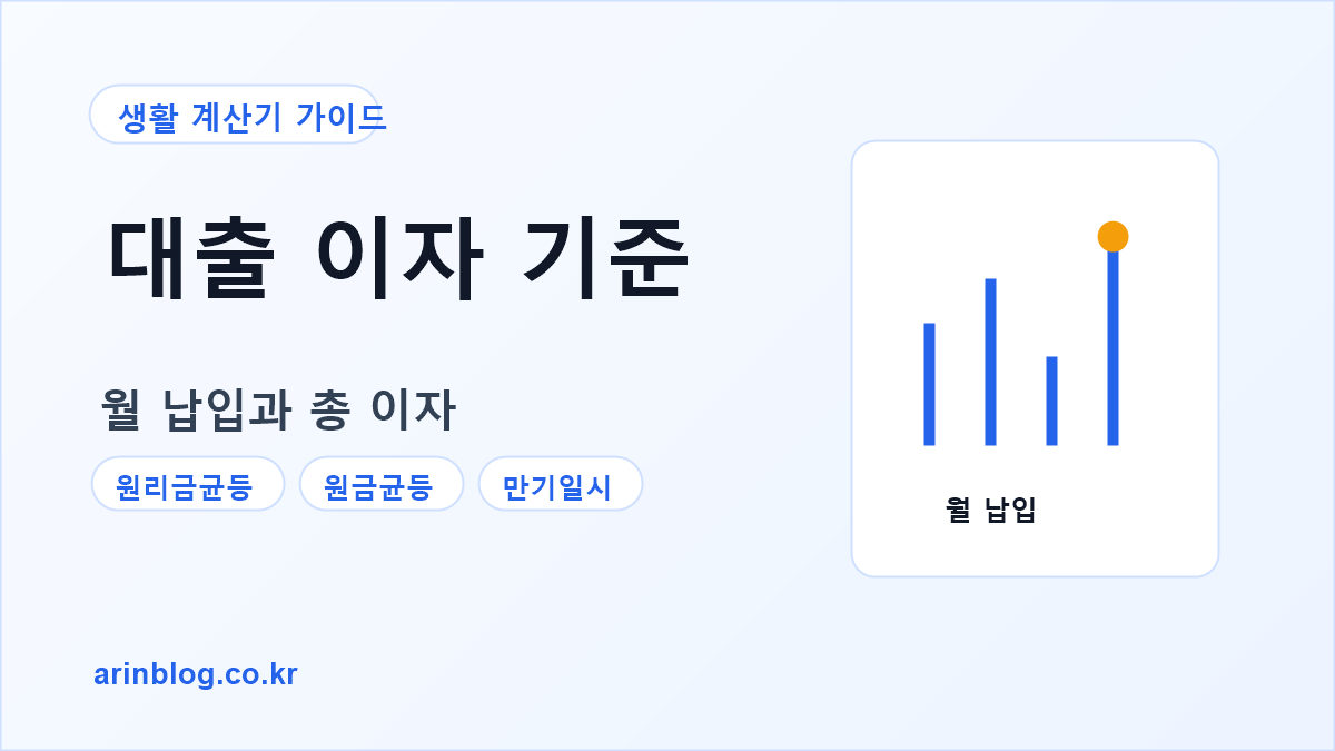 대출 이자 계산기 가이드 대표 이미지
