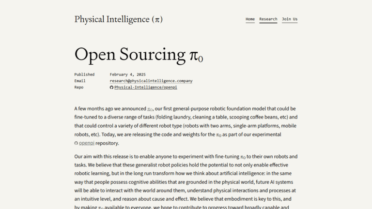 Physical Intelligence openpi 해설: π0 공개가 로봇 정책 학습에 남긴 변화