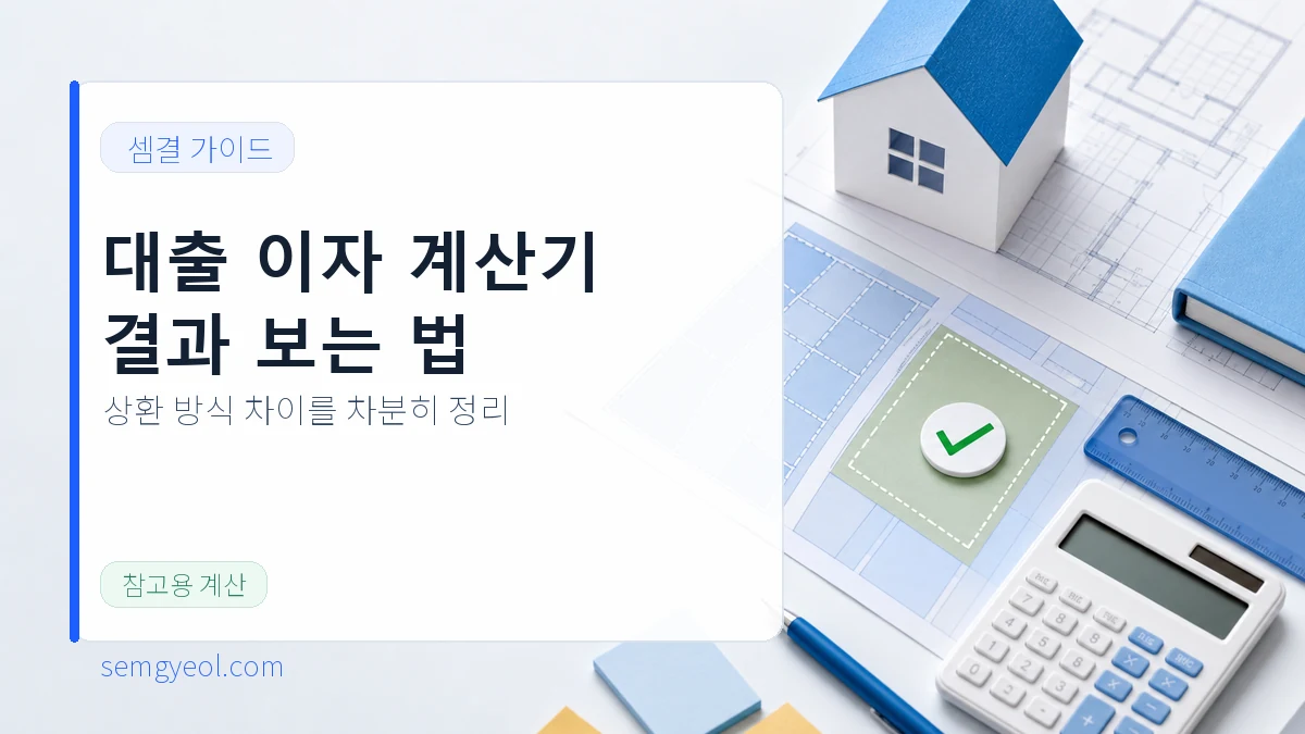 대출 이자 계산기 결과 보는 법: 원리금균등·원금균등·만기일시 차이 대표 이미지